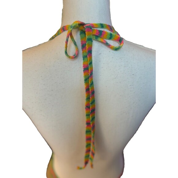 Multicolor backless knitted mini dress, sexy!! great pre-loved condition! size S - Picture 8 of 16